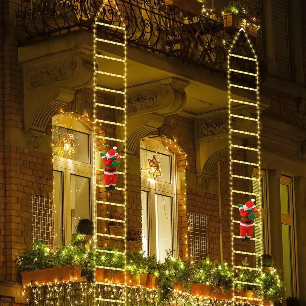 Santa Claus Climbing Ladder LED Christmas Decoration 3M USB Christmas LED Decoration Babs