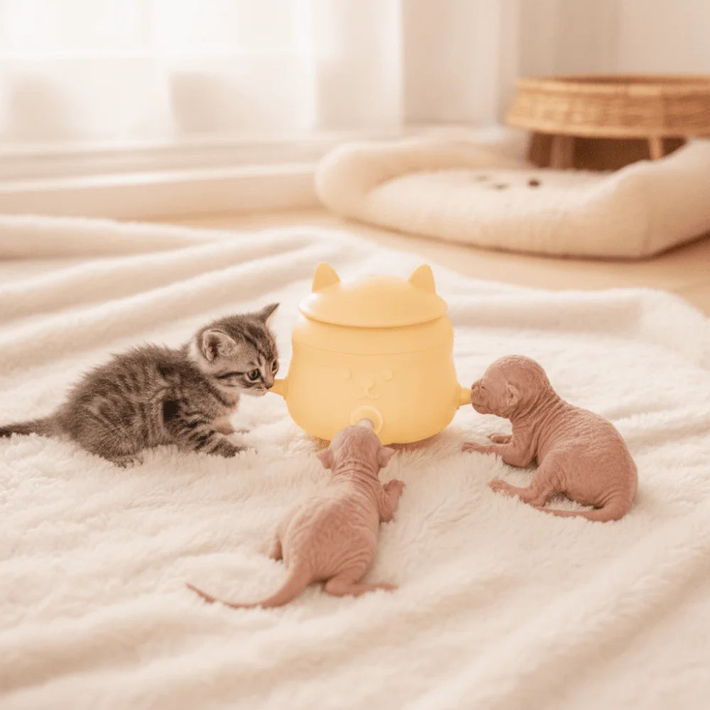 Silicone Pet Nursing Bottle – Bionic Nipple Kitten Feeder Pet Nursing Bottle Babs