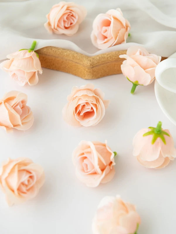 Silk Rose Heads 5/10Pcs – Wedding & Home Décor DIY Flowers Artificial Silk Flowers Babs color 6 10 pcs