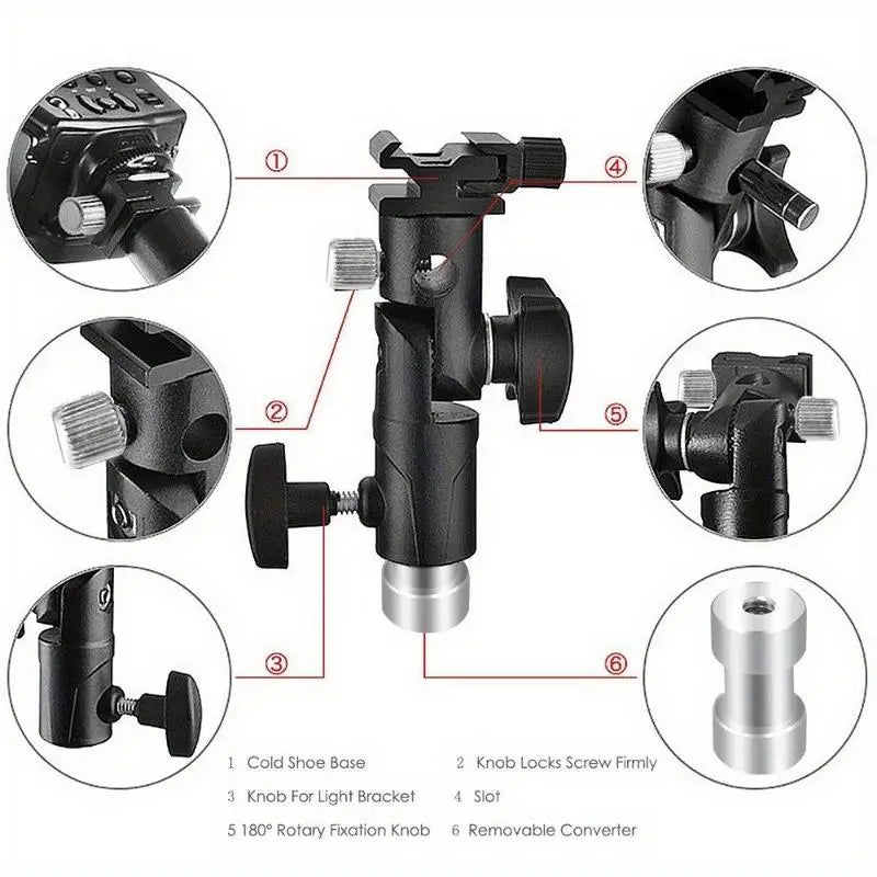 Flash Hot Shoe Umbrella Holder Swivel Bracket for DSLR Flash Bracket Mount Babs