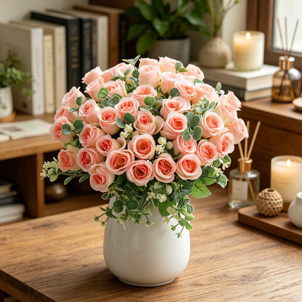 Silk Artificial Rose Bouquet 10 Heads – Wedding & Home Décor Artificial Flower Bouquet Babs