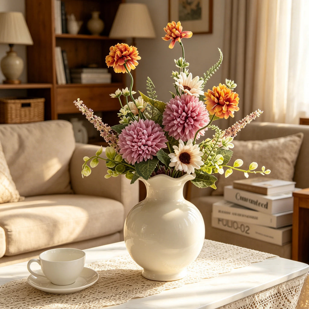 Artificial Silk Chrysanthemum Bouquet | Wedding & Home Décor Artificial Flower Bouquet Babs