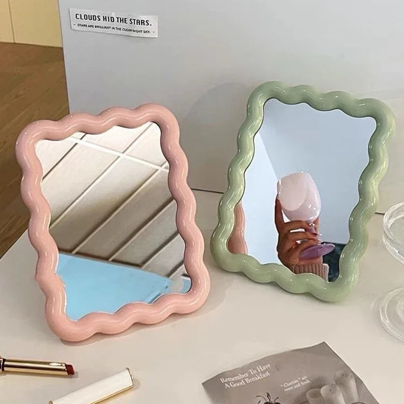 Corrugated Foldable Makeup Mirror – Portable Desktop & Compact Compact Makeup Mirror Babs