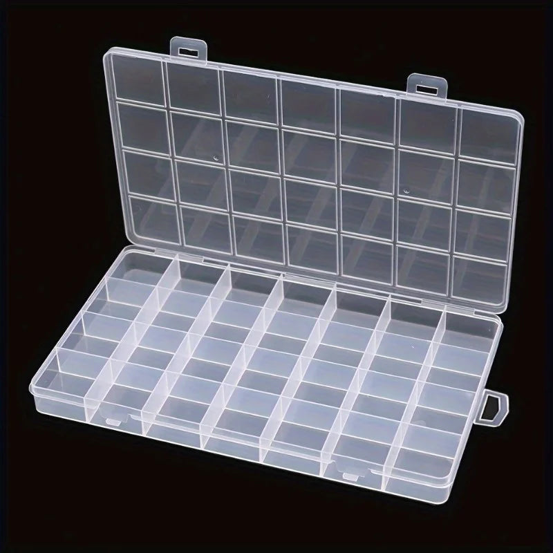 28-Compartment Plastic Jewelry & Bead Organizer Box – Clear Jewelry Storage Box Babs
