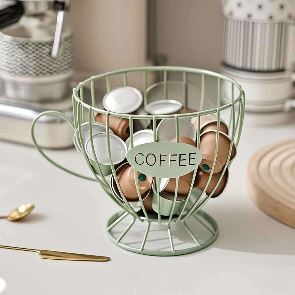 Coffee Capsule Storage Basket – Durable Iron Frame Base Capsule Storage Basket Babs