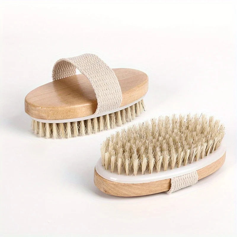 Natural Bristle Dry Body Brush – Exfoliating Skin Scrub Dry Body Brush Babs