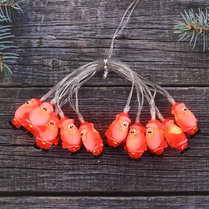 Christmas LED String Lights – Santa Snowman Xmas Tree Ornaments Christmas String Lights Babs Santa Claus 3M 20LED