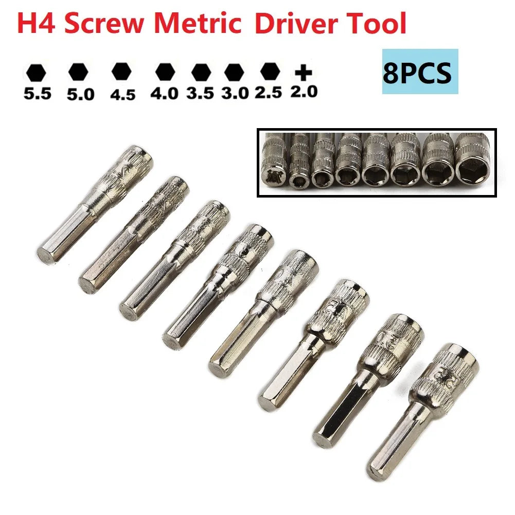 8-Piece Metric Hex Socket Driver Set H4 Shank 2–5.5mm Hex Socket Driver Set Babs Default Title