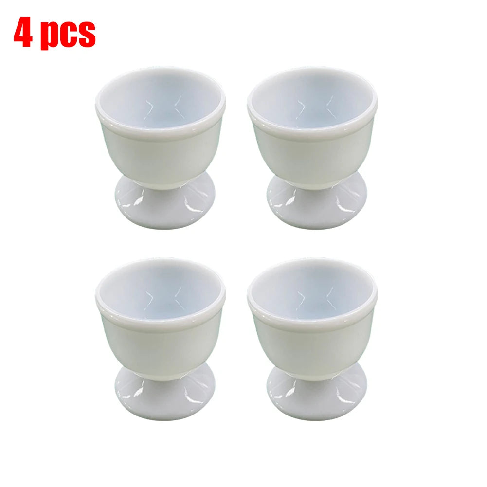 White Plastic Egg Cup Holders – Hard & Soft Boiled Eggs Set Egg Cup Holder Babs 4pcs