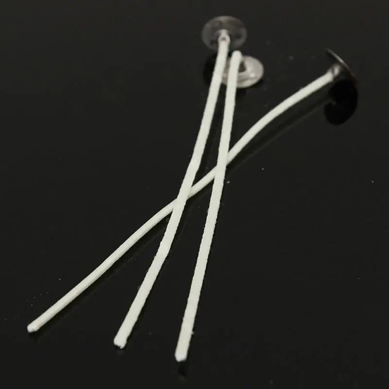 50Pcs Pre-Waxed Cotton Candle Wicks with Sustainers – DIY Candle Making Wicks Babs