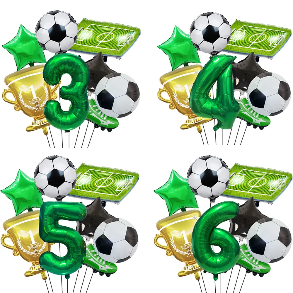 Soccer Trophy Balloon Kit with Number Balloons – Birthday Decor Party Balloon Kit Babs