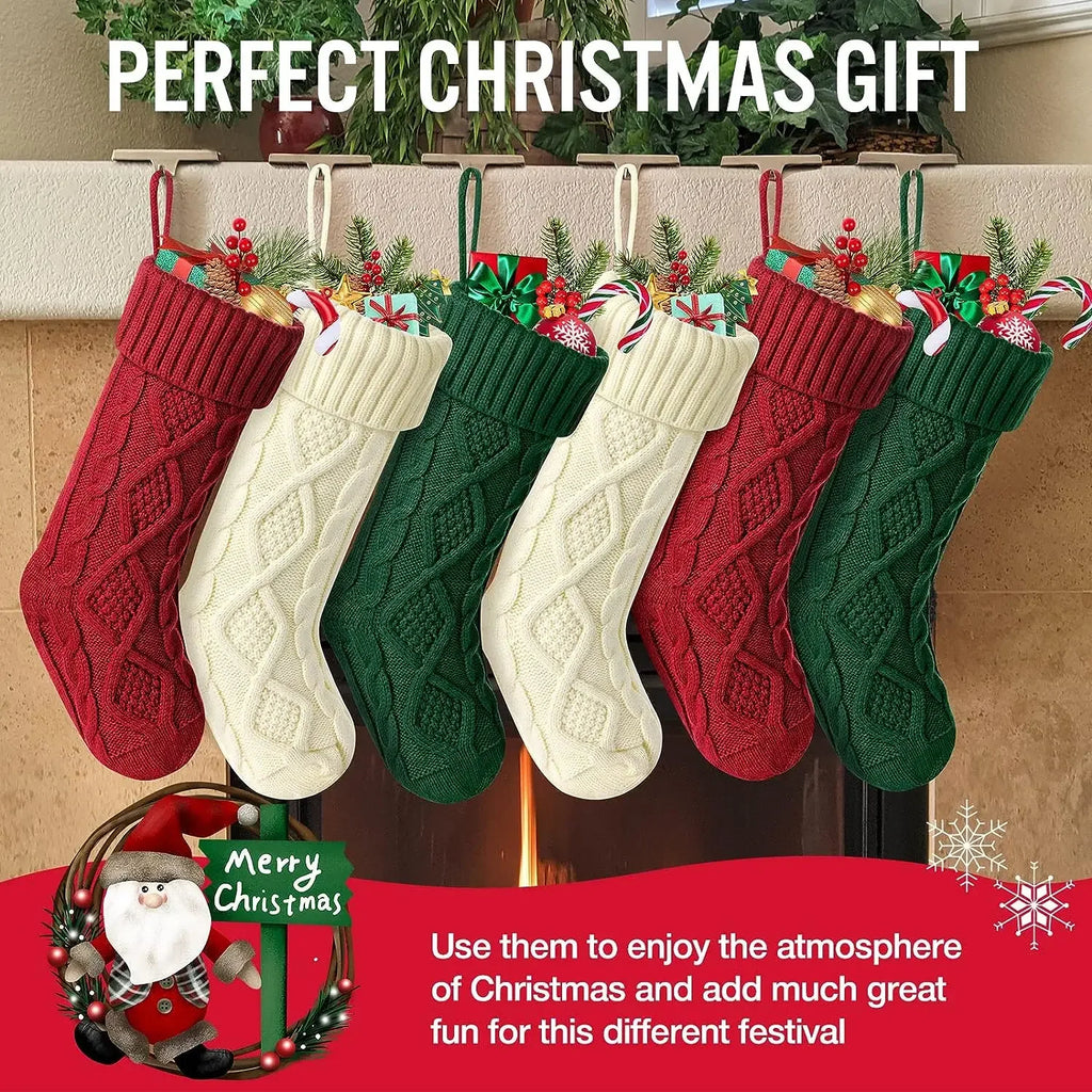 Large Cable Knit Christmas Stockings for Kids & Family Christmas Stocking Babs