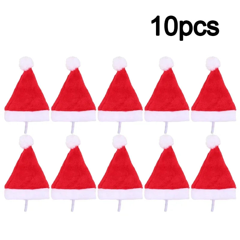 Festive Pet Santa Hat – Plush Christmas Cap for Dogs & Cats Pet Holiday Costume Babs red 10pcs