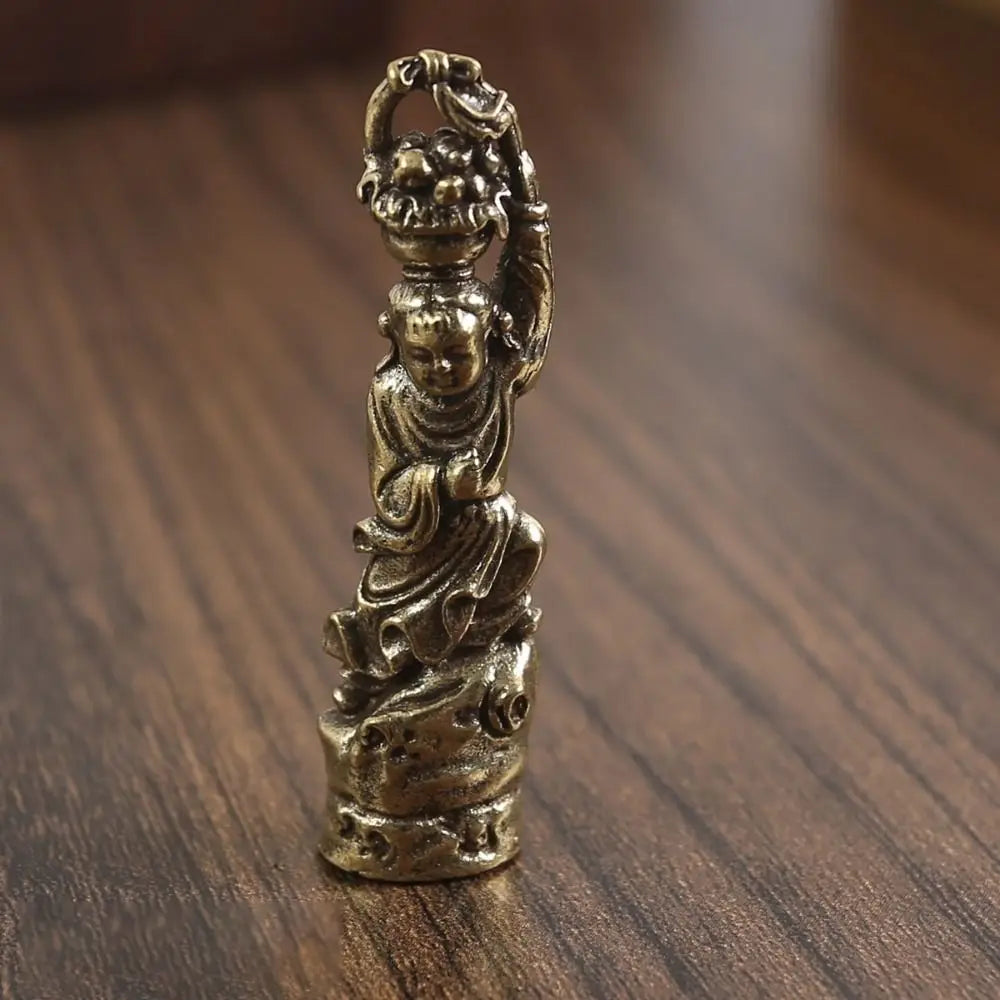 Handmade Copper Buddha Sculpture Pendant & Miniature Décor Buddha Figurine Babs