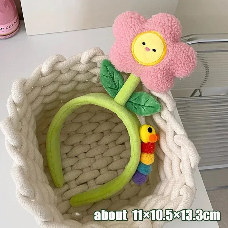 Cute Tulip & Caterpillar Plush Headband | Fun Hair Accessory Plush Headband Babs