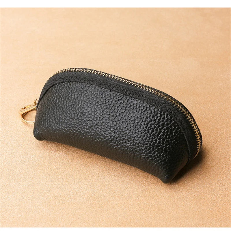 Mini PU Leather Key Holder – Large Capacity Key Wallet PU Leather Key Wallet Babs black