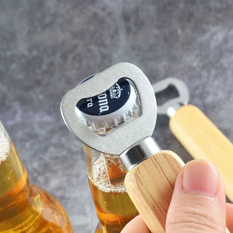 Wooden & Stainless Steel Beer Bottle Opener – Bartender Tool Bottle Opener Babs