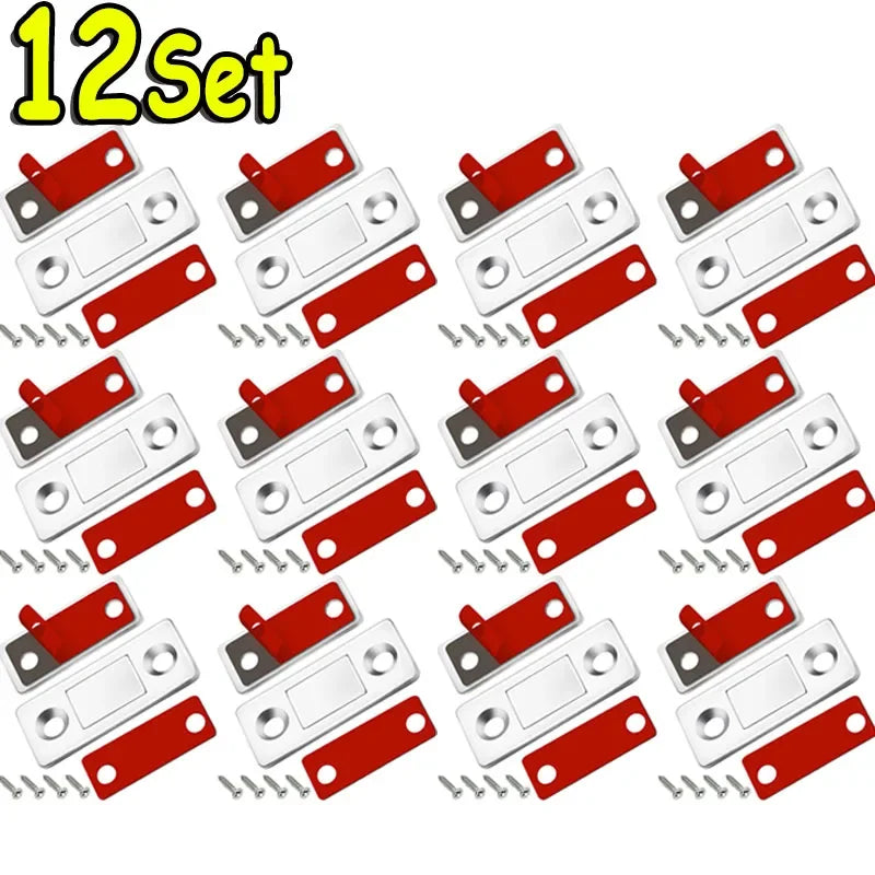 Ultra-Thin Cabinet Magnetic Catch – Adhesive Door & Drawer Magnet Cabinet Magnetic Catch Babs 12set