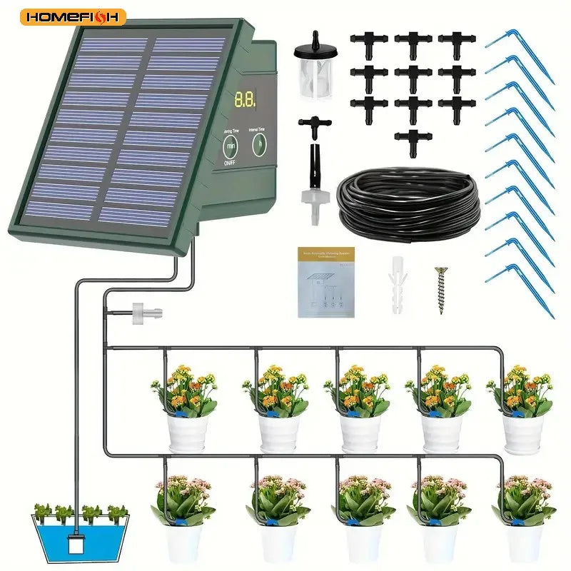 Solar Automatic Drip Irrigation System – Gardens & Raised Beds Drip Irrigation Kit Babs