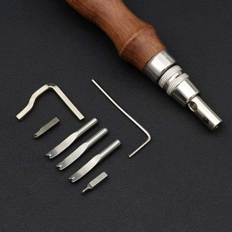 7-in-1 Leather Edge Tool Set – Groover, Creaser & Slotter Leather Craft Tool Set Babs 1set