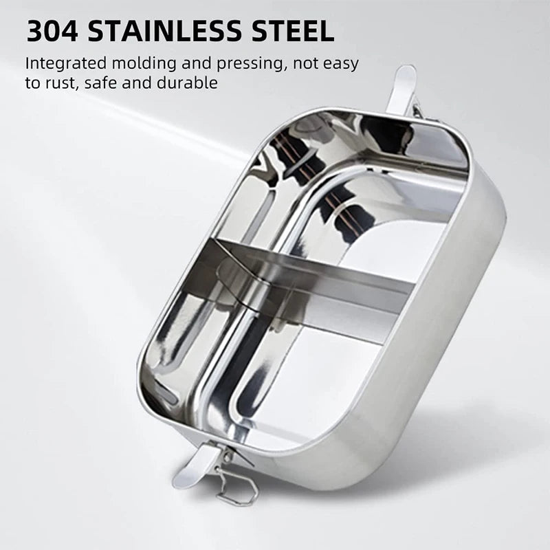 850ml Stainless Steel Lunch Box with Removable Dividers Stainless Steel Lunch Box Babs