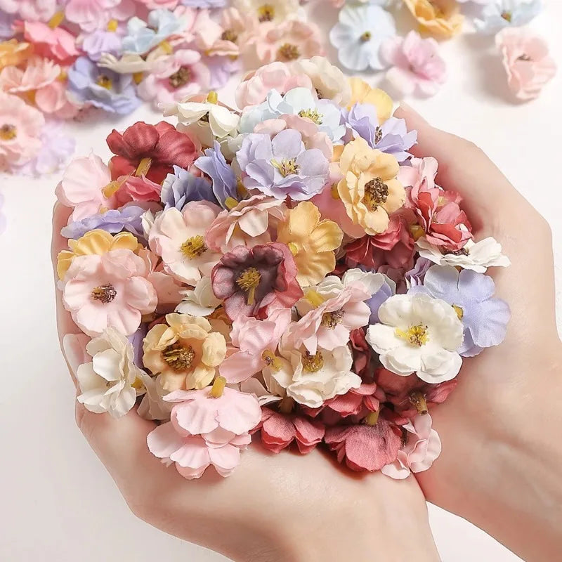 30Pcs Mini Daisy Artificial Silk Flower Heads – DIY Wedding Decor Artificial Flower Heads Babs