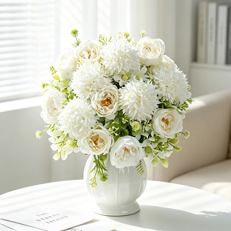 30cm Artificial Peony Hydrangea Daisy Bouquet | Wedding Decor Artificial Flower Bouquet Babs