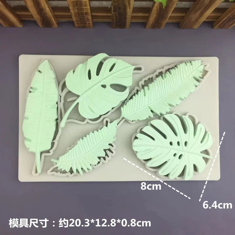 Feather & Leaf Silicone Mold – Chocolate, Clay & Cake Décor Silicone Baking Mold Babs