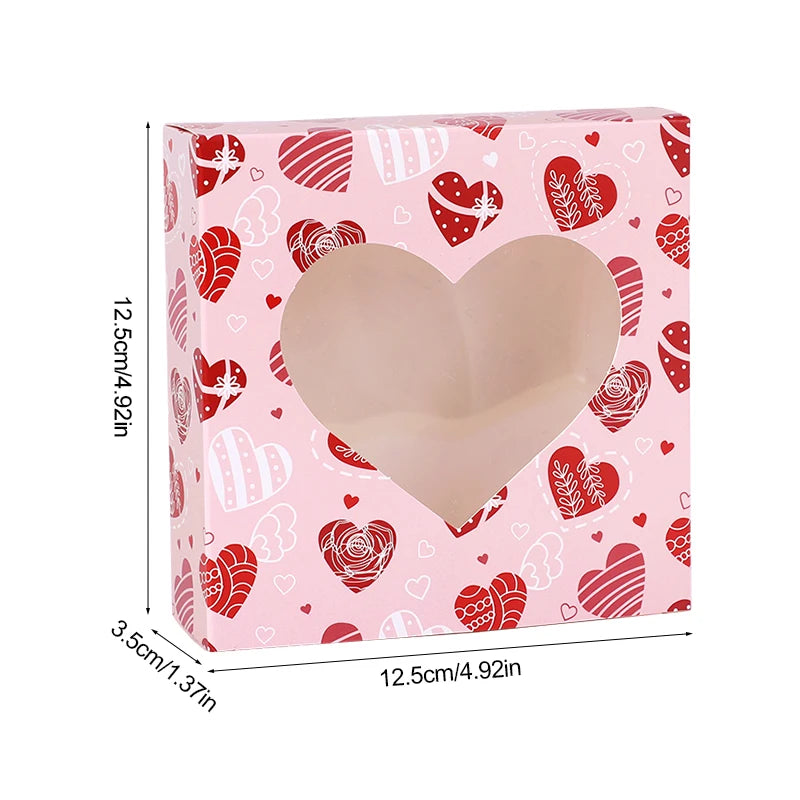 8pcs Heart Gift Boxes with Window | Valentine's Candy & Cookie Packaging Gift Packaging Box Babs