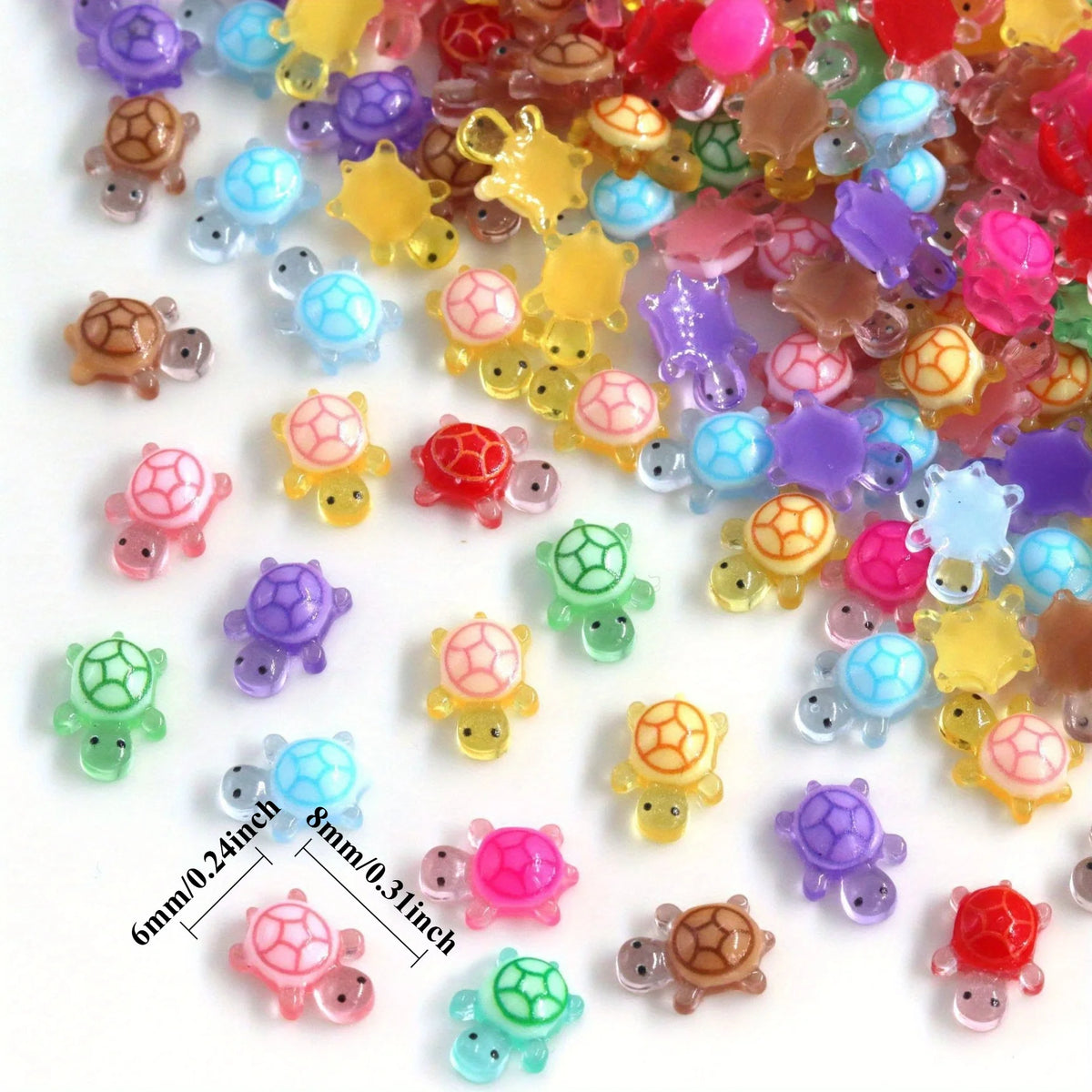Glow in the Dark Mini Resin Sea Turtles 100/200 Pcs Miniature Figurines Babs