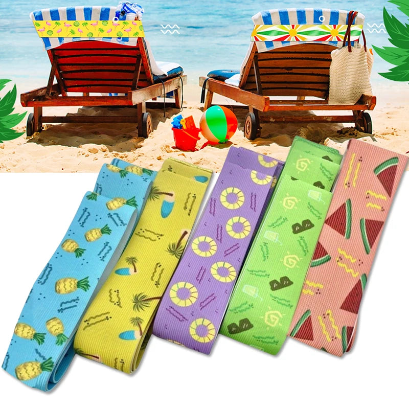 5-Pack Elastic Towel Bands for Beach & Cruise Chairs Beach Chair Accessories Babs