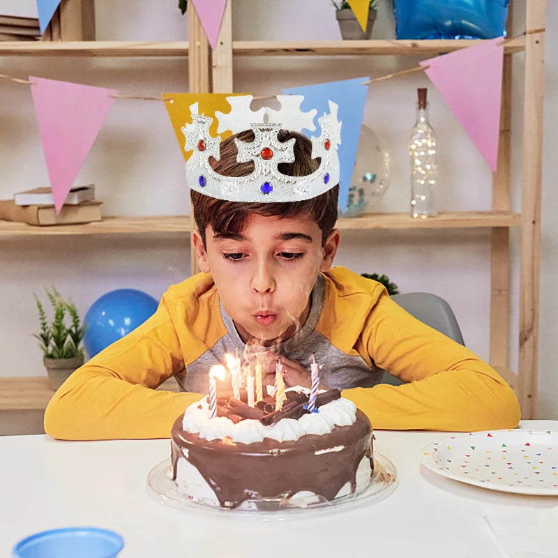 Kids 1st Birthday Crown Hat – Gold & Silver Party Prop Birthday Party Hat Babs