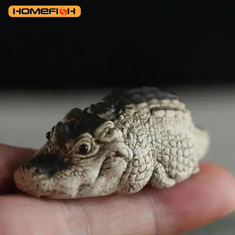 Handmade Crocodile Tea Pet Resin Ornament – Tea Ceremony Gift Tea Pet Figurine Babs
