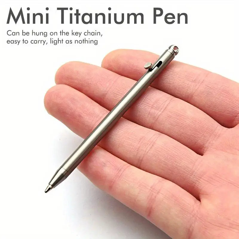 Pure Titanium Mini Keychain Ballpoint Pen – Compact Bolt Pen Keychain Ballpoint Pen Babs