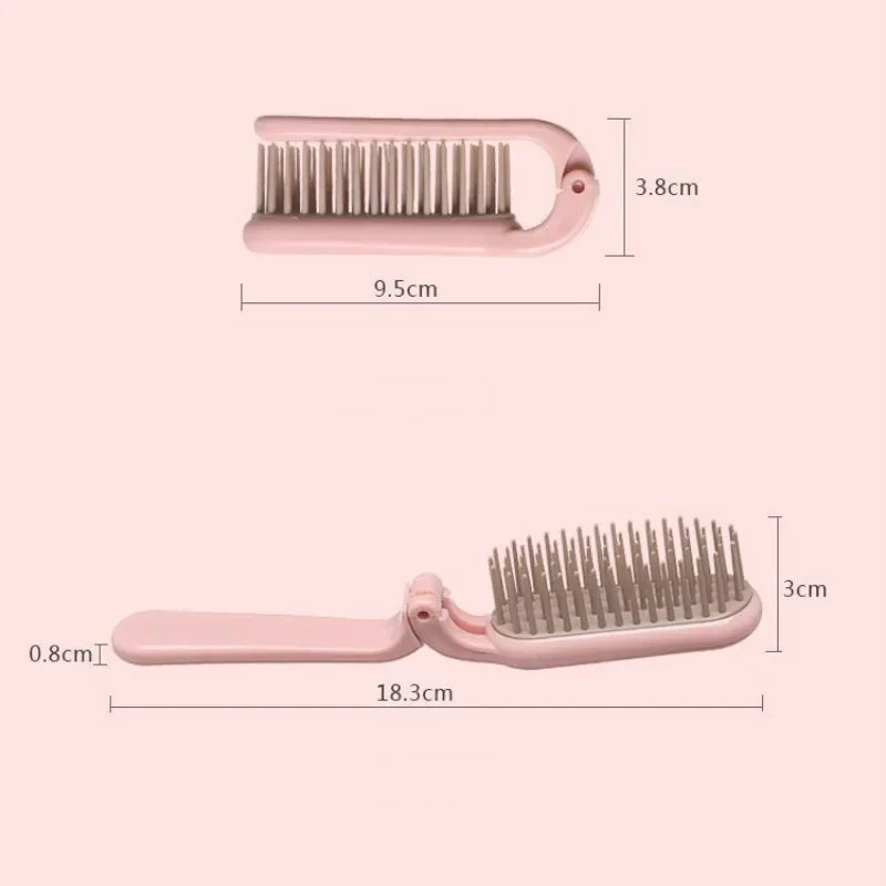 Babs Mini Folding Air Cushion Hair Brush – Anti-Static, Portable Folding Hair Brush Babs