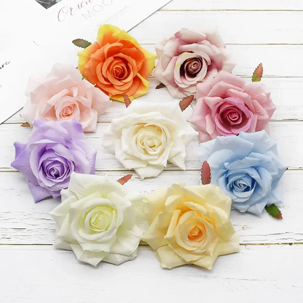 Silk Rose Artificial Flower Heads – Wedding & Home Décor Artificial Flowers Babs