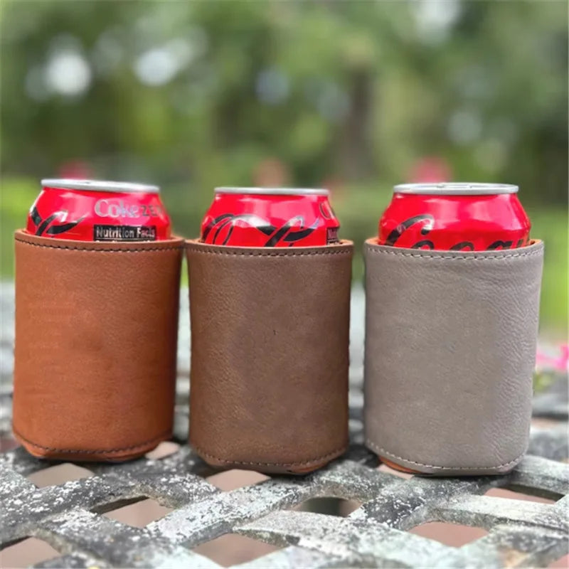 3-Pack Vintage PU Leather Beer Bottle Sleeves | Wedding Gift Leather Bottle Sleeve Babs