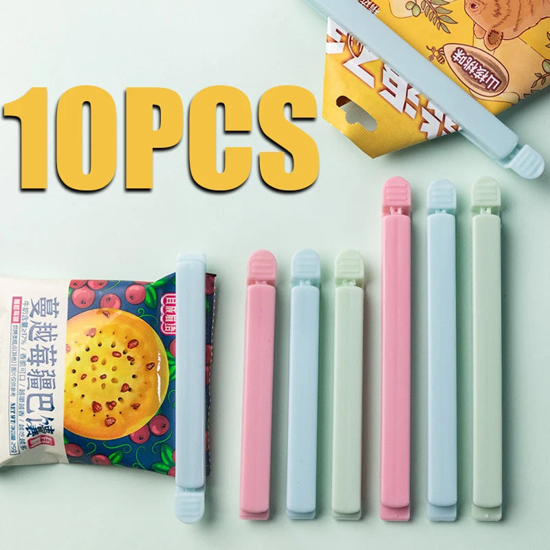 10-Pack Food Bag Sealer Clips 12cm & 15.5cm | Kitchen Storage Food Bag Clips Babs