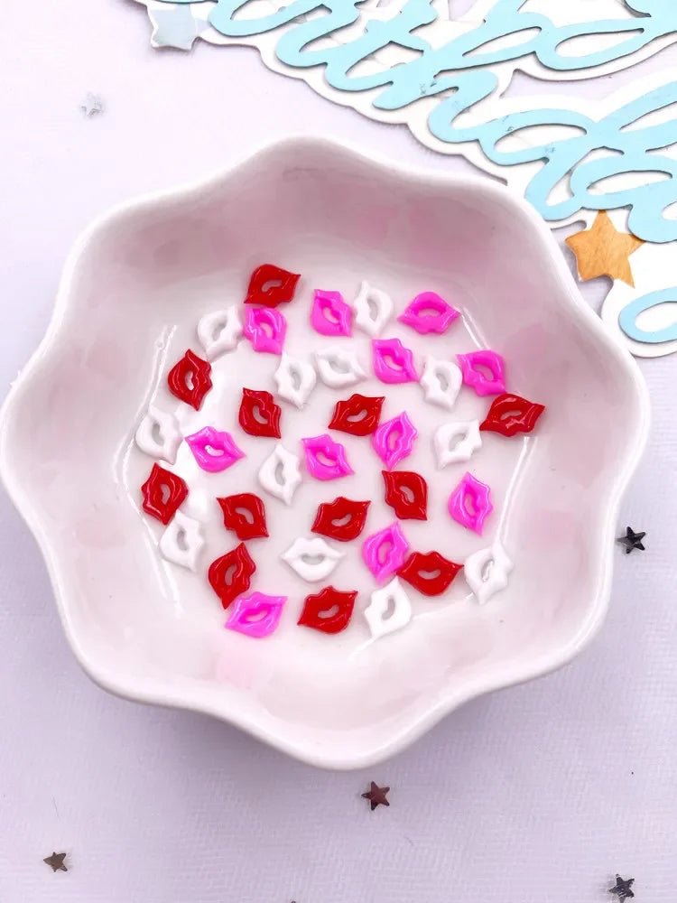 100pcs Lip Resin Flatback Rhinestones – Nail Art & DIY Crafts Nail Art Rhinestones Babs