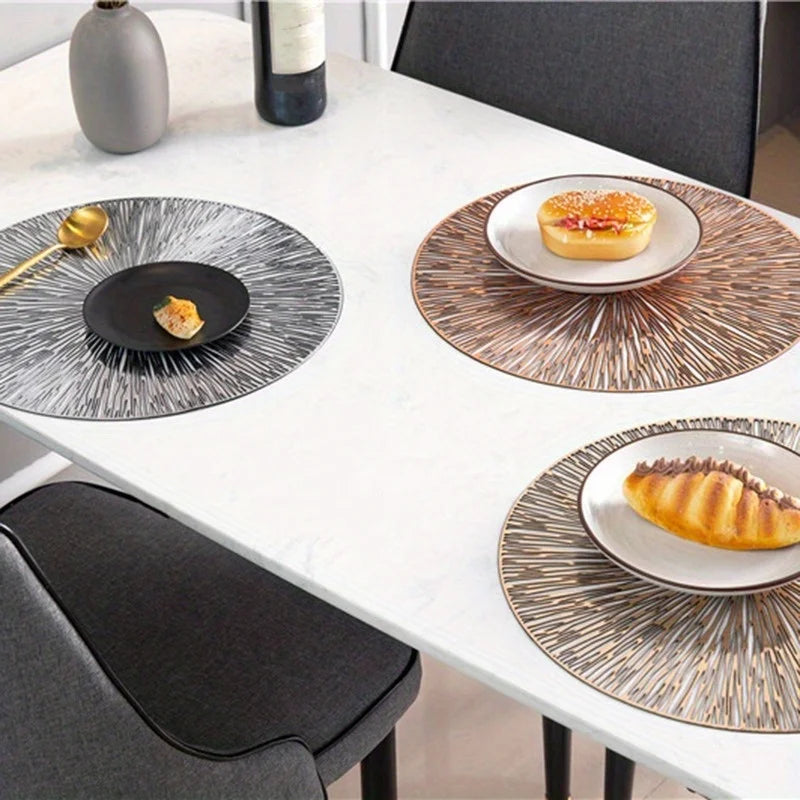 PVC Hollow Round Placemat – Heat-Resistant Non-Slip Table Mat Kitchen Placemat Babs