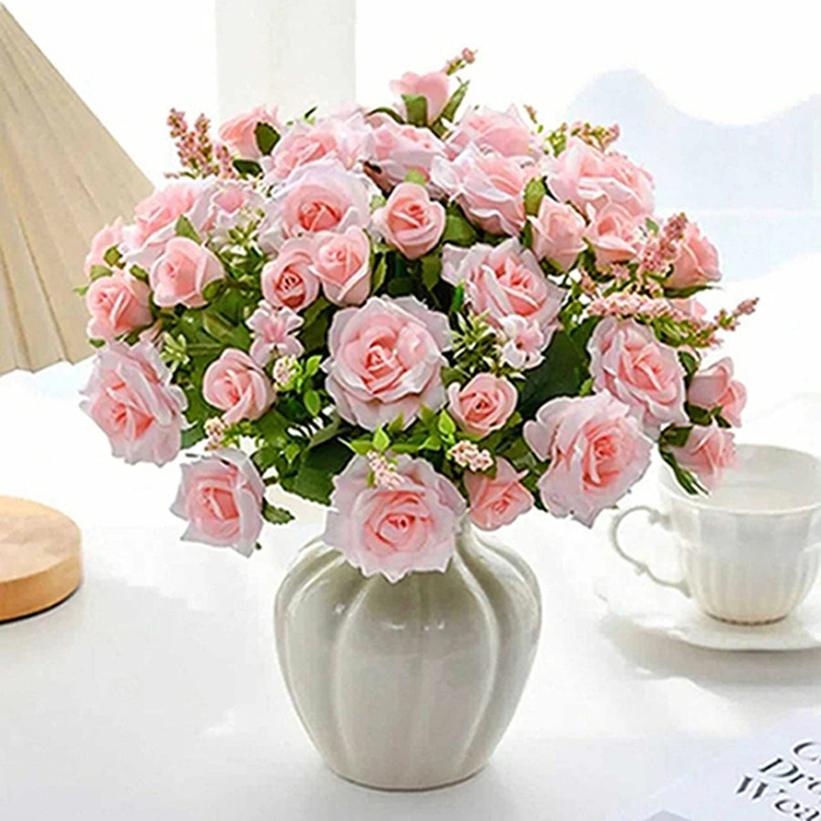 Silk Rose Artificial Flower Bouquet for Wedding & Home Decor Artificial Flower Bouquet Babs