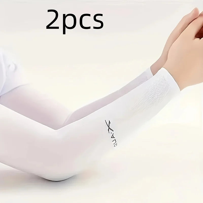 Ice Silk Arm Sleeves UPF 50+ UV Protection – 2/6 Pack UV Protection Arm Sleeves Babs WHITE