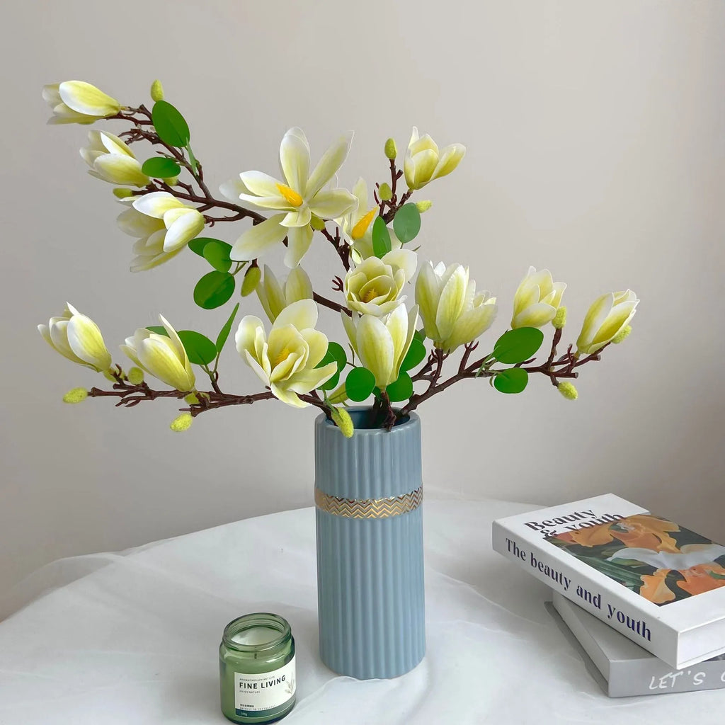 Silk Magnolia Artificial Flower Bouquet – Wedding & Home Decor Artificial Flower Bouquet Babs