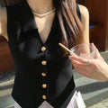 Women's Mock Neck Sleeveless Knit Tank Top – Slim Fit Knit Tank Top Babs Black One Size
