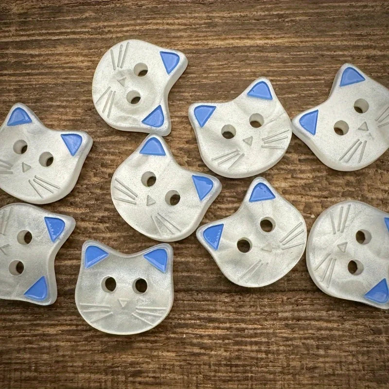 Cartoon Cat 2-Hole Buttons for Kids Clothing & BJD Crafts Decorative Sewing Buttons Babs