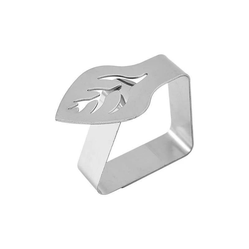 4Pcs Stainless Steel Leaf Tablecloth Clips – BBQ & Wedding Tablecloth Clips Babs Silver