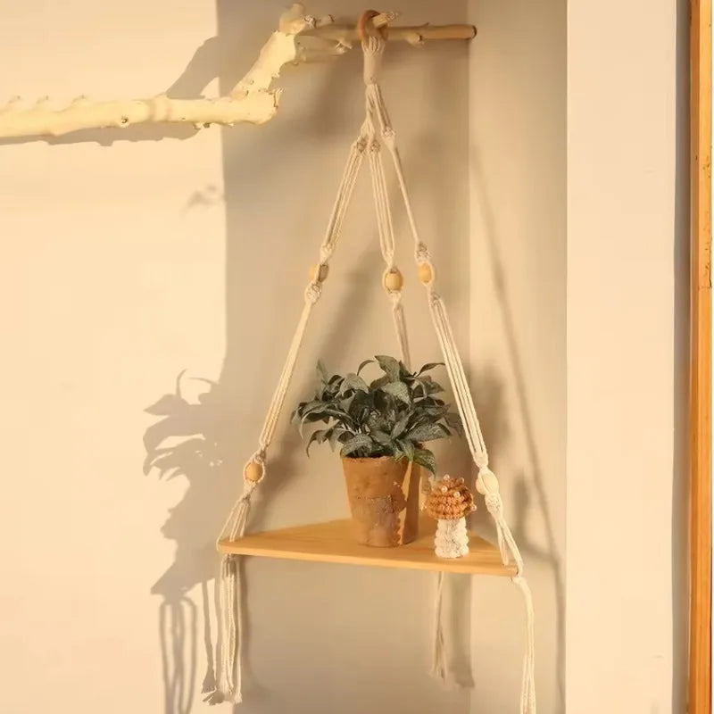Wood Triangle Corner Floating Wall Shelf – Boho Home Decor Babs