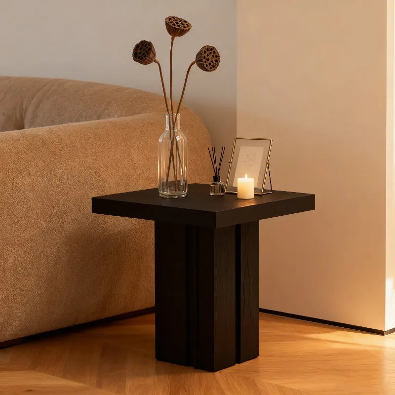 Vintage Solid Oak Coffee Table – Retro Square Side Table Coffee Side Table Babs
