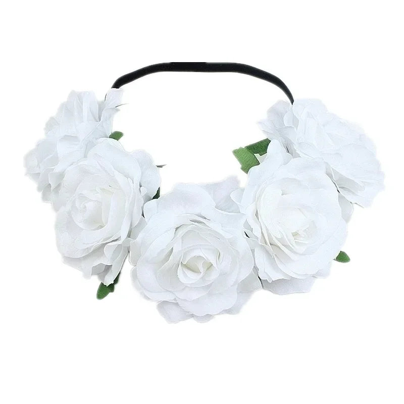 Rose Floral Wreath Crown Headband – Bridal & Party Hair Accessory Floral Hair Crown Babs 5