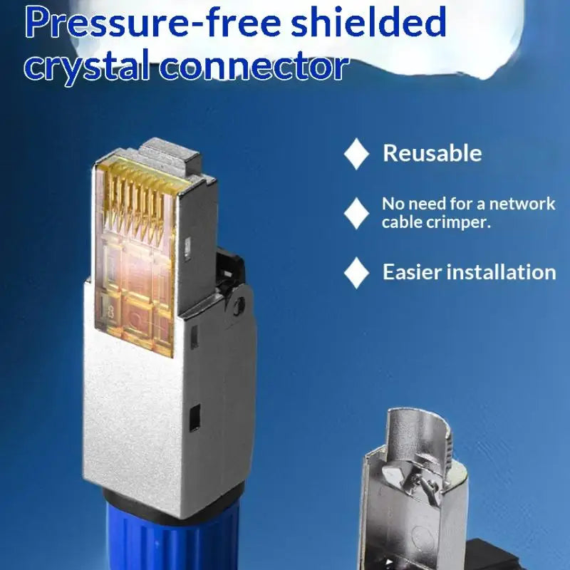 Toolless Shielded CAT5E RJ45 Ethernet Plug 22–26AWG Ethernet Network Connector Babs